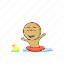 sea, lifebuoy, duck, water, lifeguard, toy