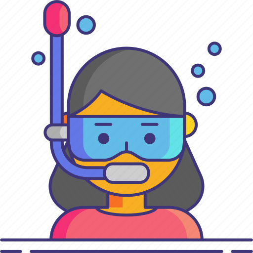 Diver, female, sea, girl icon - Download on Iconfinder