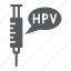 hpv, vaccine, vaccination, syringe, speech, bubble, injection 