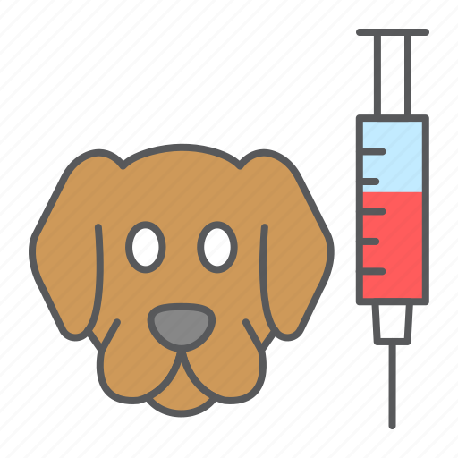 Dog, pet, vaccination, vaccine, syringe, injection, animal icon - Download on Iconfinder