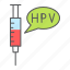 hpv, vaccine, vaccination, syringe, speech, bubble, injection 
