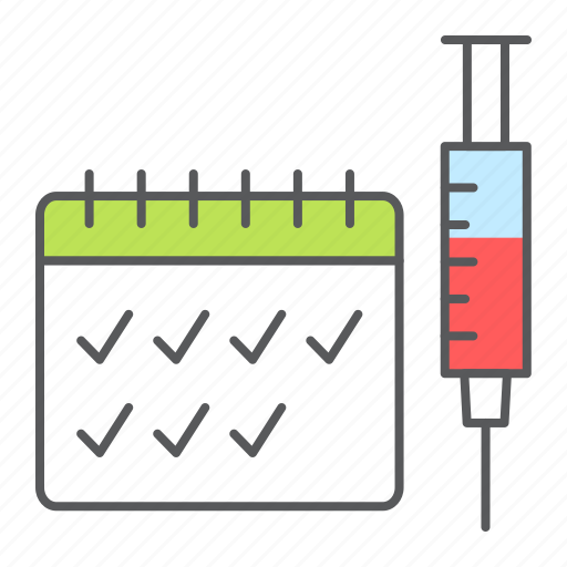 Seasonal, vaccination, vaccine, syringe, calendar, season, flu icon - Download on Iconfinder
