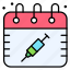 calendar, date, time, vaccination, syringe 