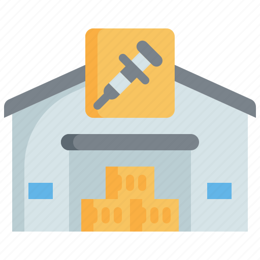 Warehouse, vaccine, package, vaccines, manufacturing, manufacture icon - Download on Iconfinder