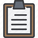 clipboard, checklist, list, document, report, note, paper