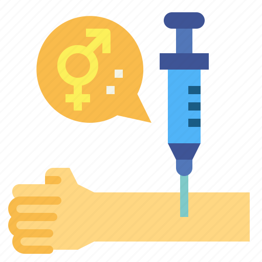 Hormone, therapy, medical, syringe, arm icon - Download on Iconfinder