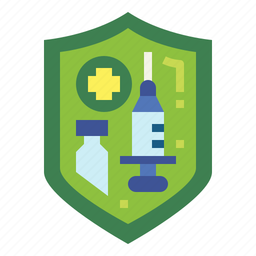 Shield, medical, syringe, protection icon - Download on Iconfinder