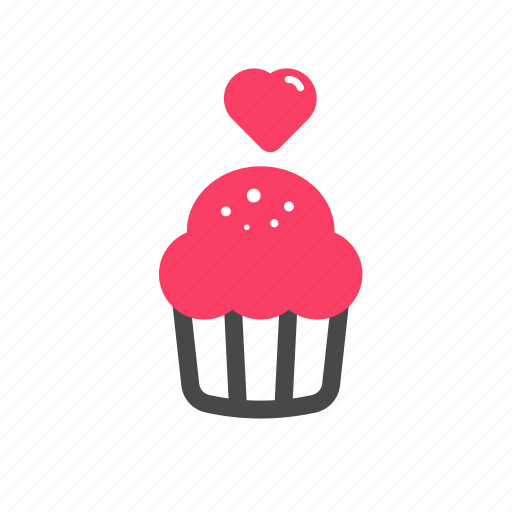 Cup cake, heart, love, romantic, valentine, valentines, wedding icon - Download on Iconfinder