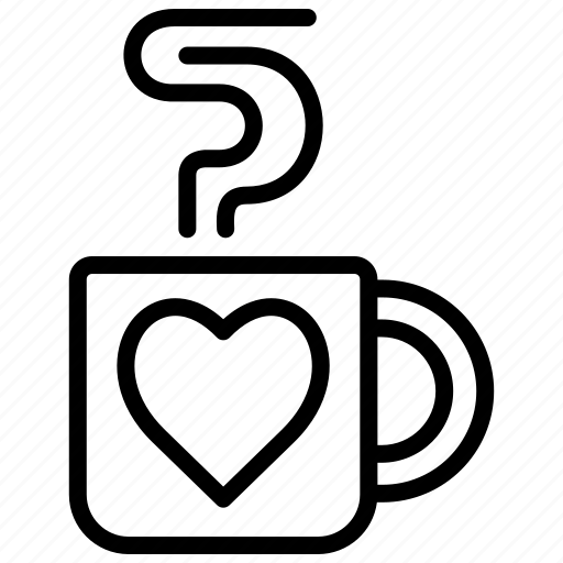Valentine, glass, coffee, hot, tea, cup icon - Download on Iconfinder