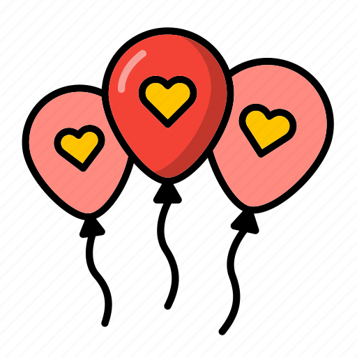 Baloons, valentine, happy, romantic, celebration, romance, party icon - Download on Iconfinder