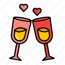 champagne, valentine, happy, romantic, celebration, romance