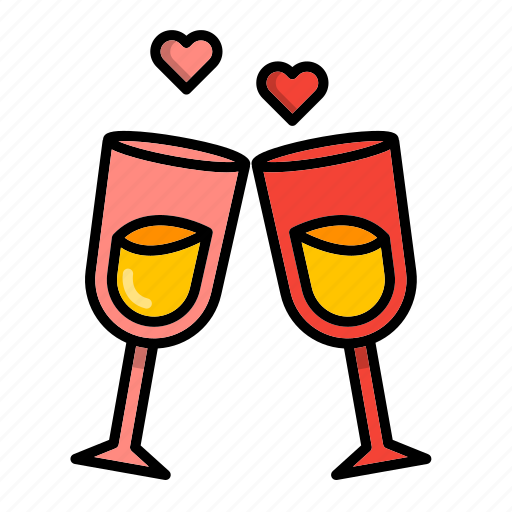 Champagne, valentine, happy, romantic, celebration, romance icon - Download on Iconfinder