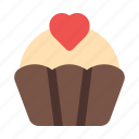 cupcake, cake, love, dessert, valentine