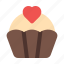 cupcake, cake, love, dessert, valentine 