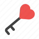 love, key, access, heart, valentine, day