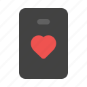 smartphone, mobile, phone, heart, love, valentine