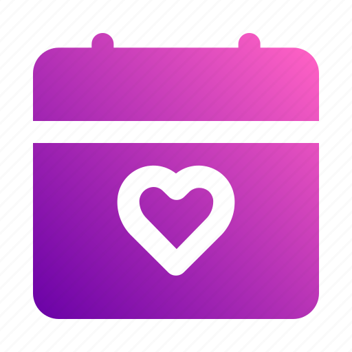 Valentine, day, calendar, time, and, date, schedule icon - Download on Iconfinder