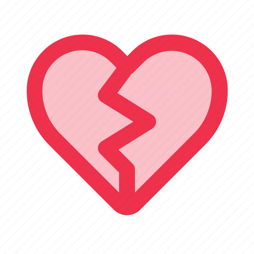 Broken, heart, heartbreak, heartbroken, break, up, love icon - Download on Iconfinder