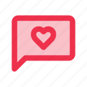 chat, box, speech, bubble, message, valentines, day