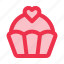 cupcake, cake, love, dessert, valentine 