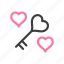 valentine, love, key 