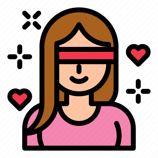 Blind, blindfold, love, valentine, woman icon - Download on Iconfinder