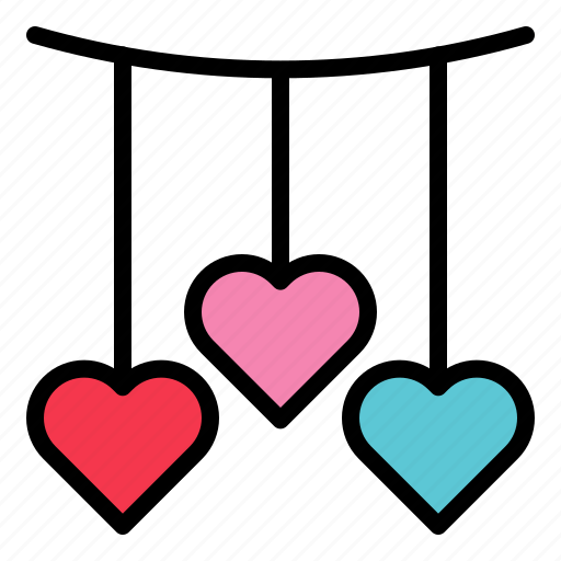 Decoration, hanging, heart, love, mobile, valentine icon - Download on Iconfinder