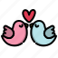 bird, couple, day, heart, love, valentine 