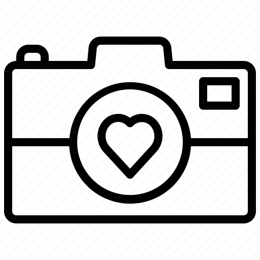 Camera, valentine, heart, love, technology, photography, wedding icon - Download on Iconfinder