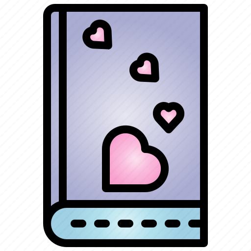 Book, valentine, heart, love, writing, wedding, education icon - Download on Iconfinder