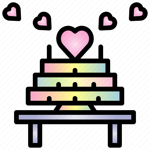 Cake, valentine, heart, love, lump, wedding, romantic icon - Download on Iconfinder