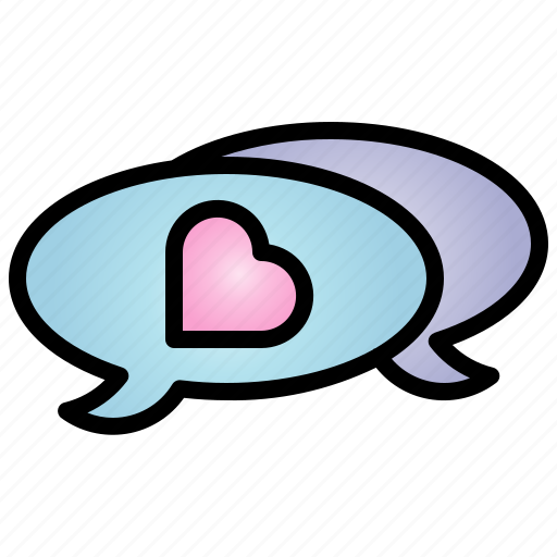 Chatting, valentine, heart, love, talking, romantic, wedding icon - Download on Iconfinder
