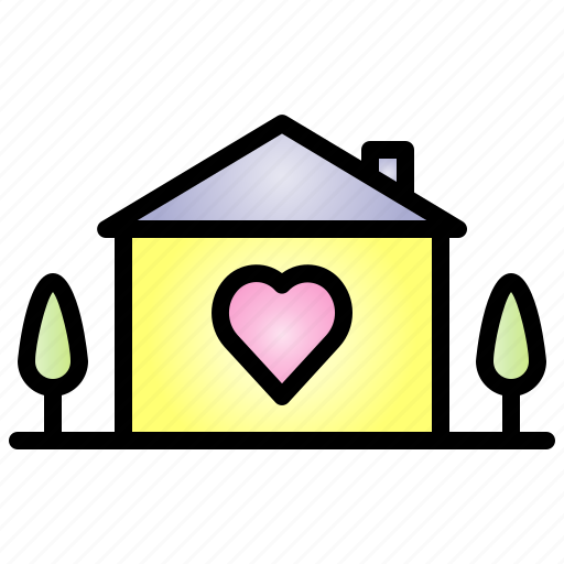 Home, valentine, heart, love, house, building, estate icon - Download on Iconfinder