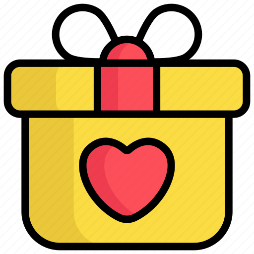 Gift, present, box, heart, love, valentine, gift pack icon - Download on Iconfinder