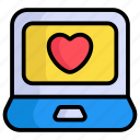 laptop, love, heart, valentine, romance, technology