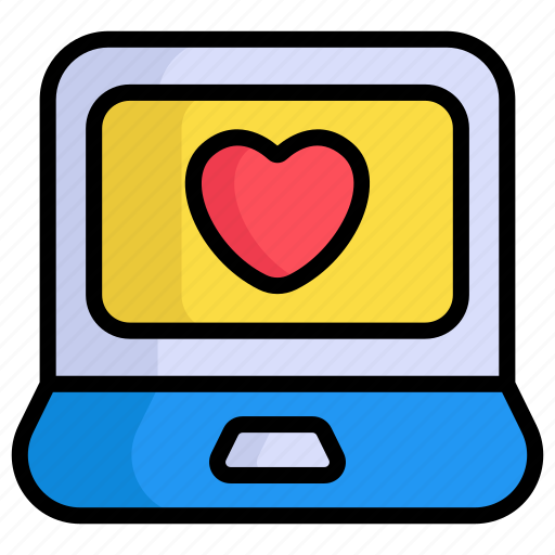 Laptop, love, heart, valentine, romance, technology icon - Download on Iconfinder