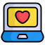 laptop, love, heart, valentine, romance, technology 