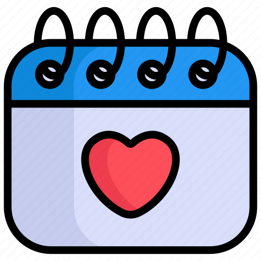 Valentin day, calendar, event, day, love, heart, romance icon - Download on Iconfinder