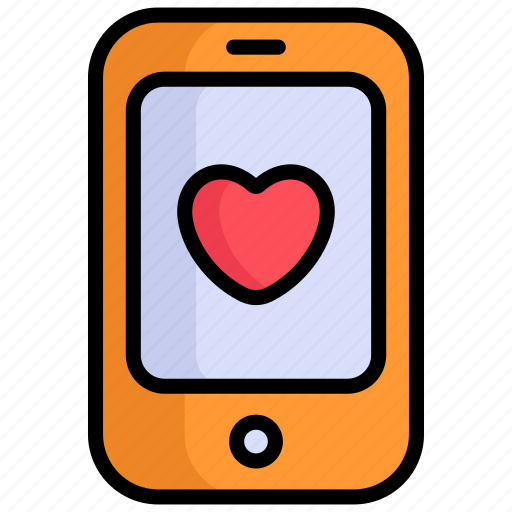 Love, mobile, smartphone, heart, valentine, device icon - Download on Iconfinder