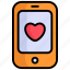 love, mobile, smartphone, heart, valentine, device 