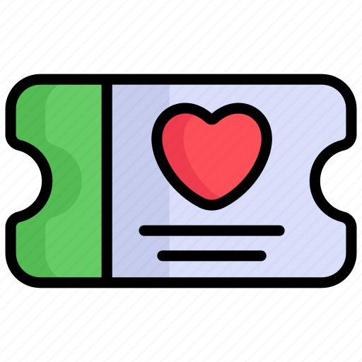 Ticket, coupon, pass, voucher, shopping, heart, love icon - Download on Iconfinder