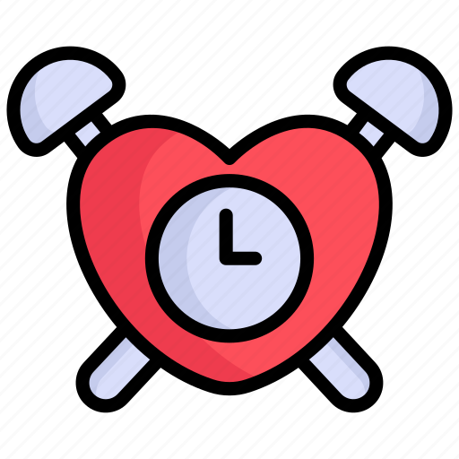 Alarm, clock, heart shape, time, watch, timer, hour icon - Download on Iconfinder