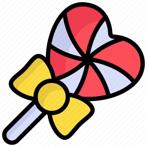 Lollipop, heart shape, candy, sweets, confectionery, toffee, dessert icon - Download on Iconfinder