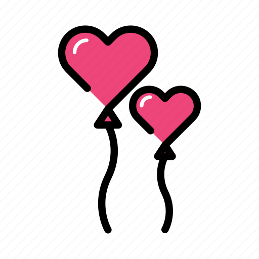 Balloon, celebration, event, heart, love, valentine day icon - Download on Iconfinder