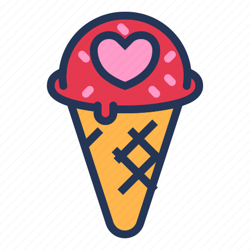 Heart, ice cream, love, relationship, romance, sweet, valentine day icon - Download on Iconfinder