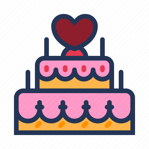 Cake, celebrate, heart, love, relationship, romance, valentine day icon - Download on Iconfinder
