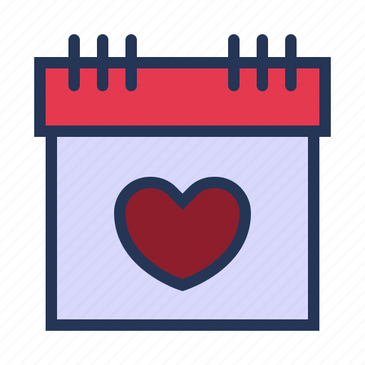 Calendar, date, february, love, relationship, romance, valentine day icon - Download on Iconfinder