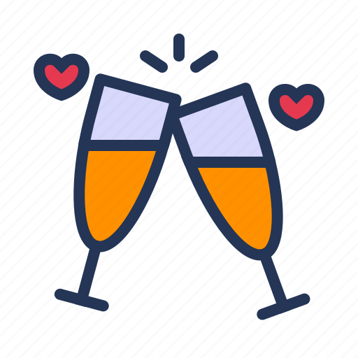 Cheers, date, love, relationship, romance, valentine day, wine icon - Download on Iconfinder