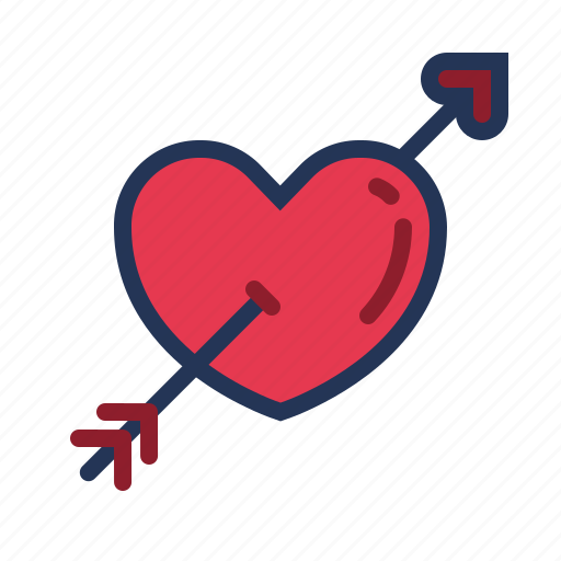 Arrow, fall in love, heart, love, relationship, romance, valentine day icon - Download on Iconfinder