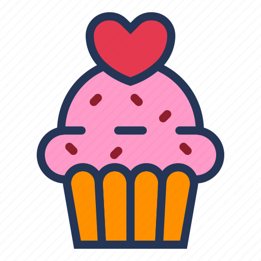 Cake, dessert, love, muffin, relationship, romance, valentine day icon - Download on Iconfinder